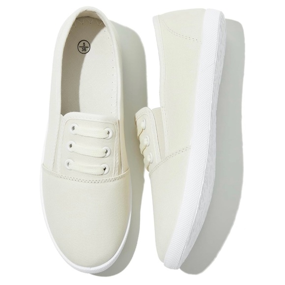 NWOT-Shupua Womens 11 Beige Light & Breathable Canvas Casual Slip-On Sneakers - Picture 1 of 15